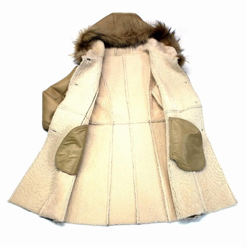 ムートンコート レディース 本革 ラム ダブルフェイス ロングコート