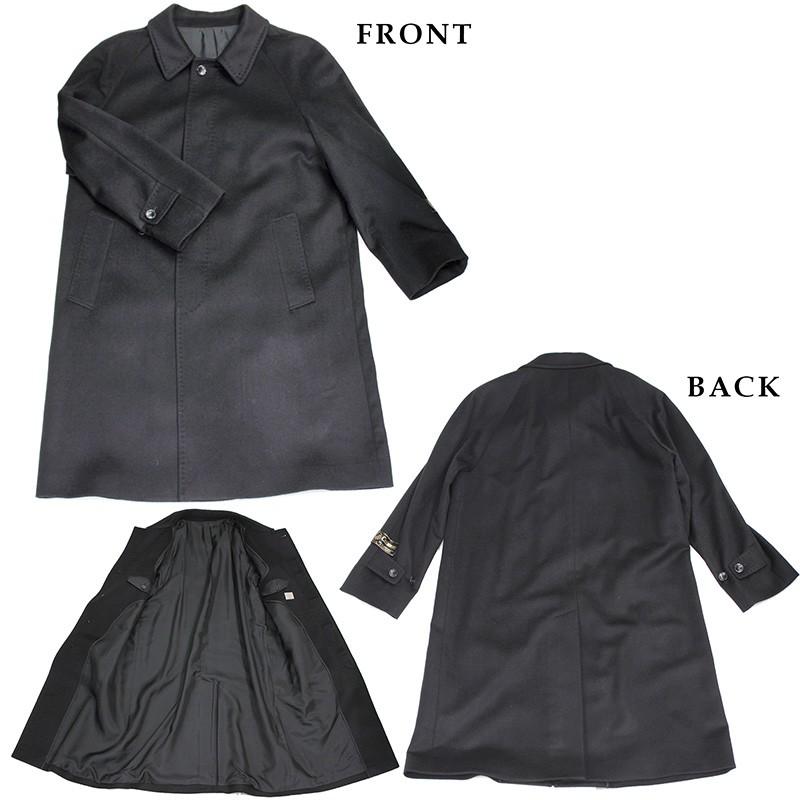 カシミヤコート メンズ ハンドステッチ ステンカラーコート ロング