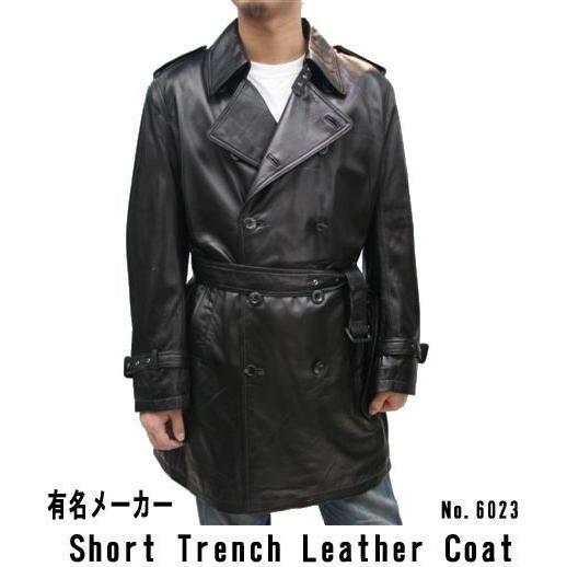 革コート レザーコート メンズ 本革 ショートトレンチコート ビジネス