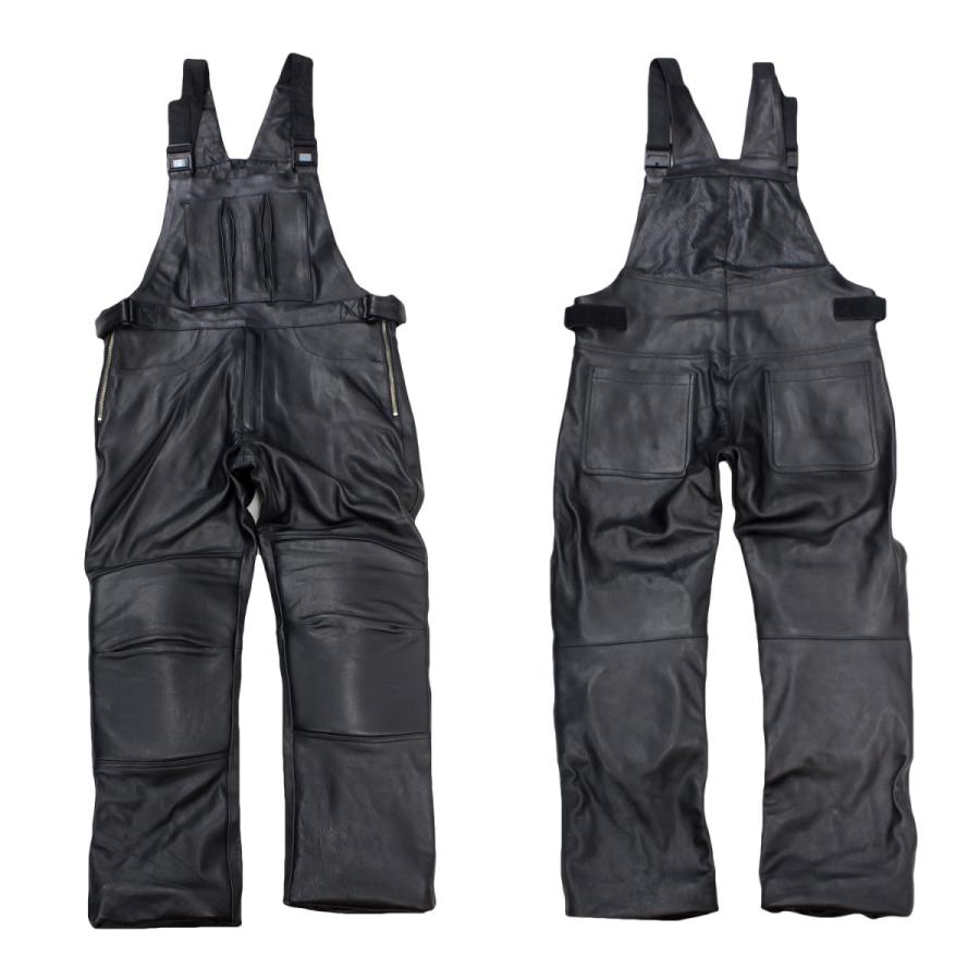 Mo-LAWS オーバーオール レザーパンツ 本革 牛革 メンズ mljs001 : 本
