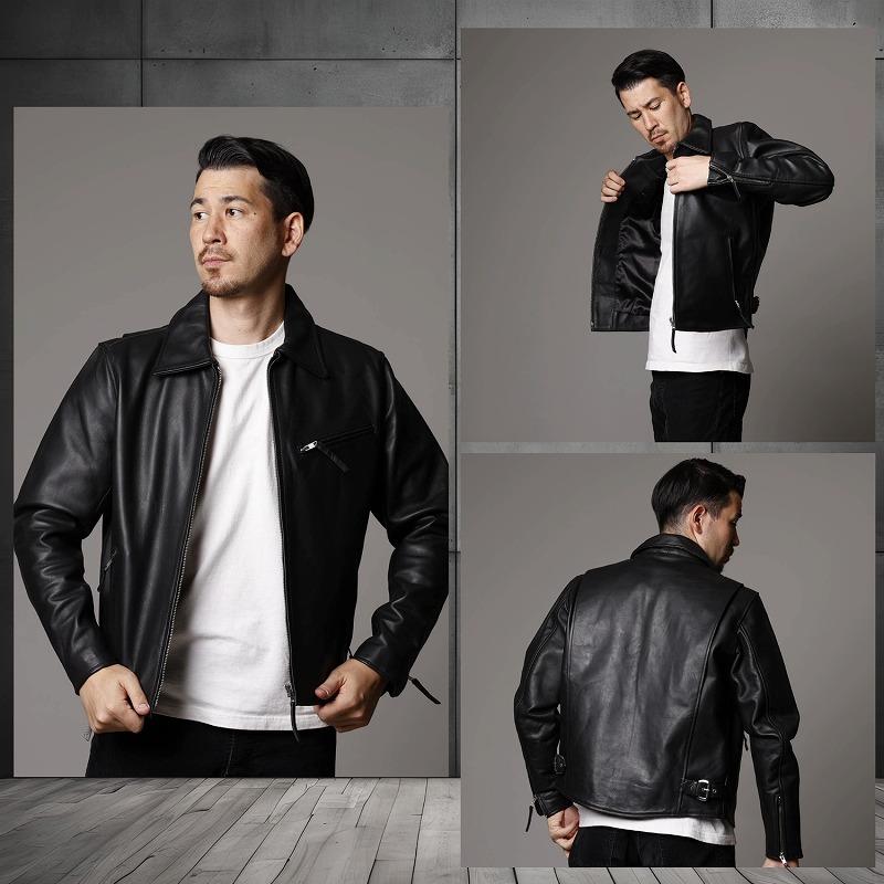 本革 牛革】トラッカージャケット メンズ ステンカラー レザー