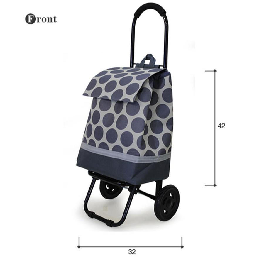 ショッピングカート 買い物 カート グレー 2輪キャスター 保冷機能付