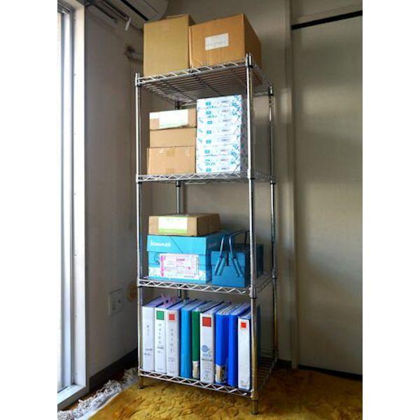 スチールラック キャスター付 4段 幅60 奥行き45 高さ160cm メタル