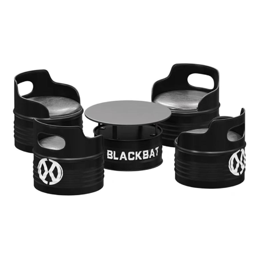 バーテーブルセット ドラム缶テーブル＆チェア5点セット アイアン