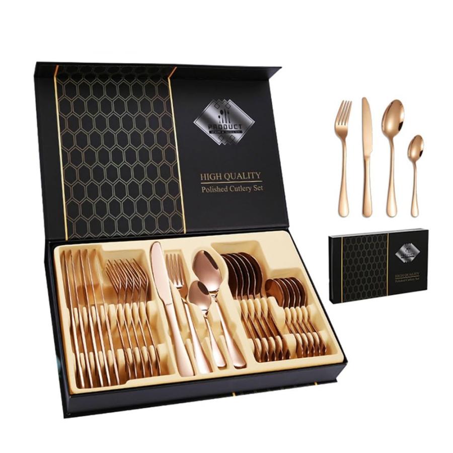 24本セット 6人用 カトラリーセット ステンレス製 スプーン フォーク