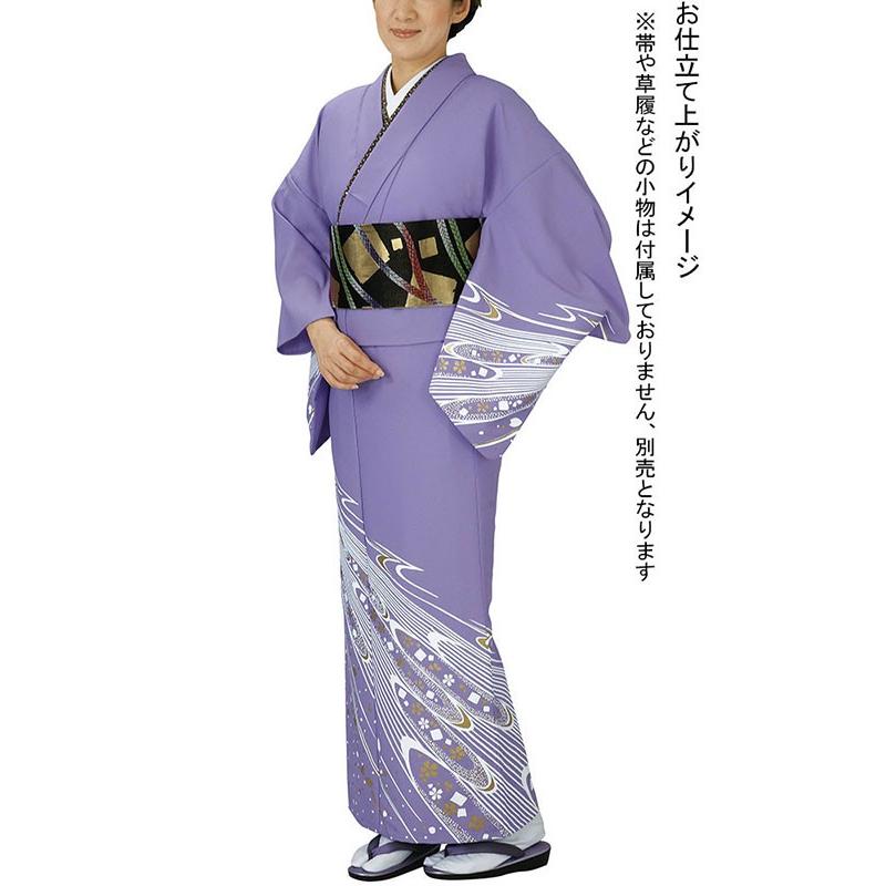 訪問着 着物 反物 女性 男性 結婚式 藤色地 桜吹雪 風花 洗える着物