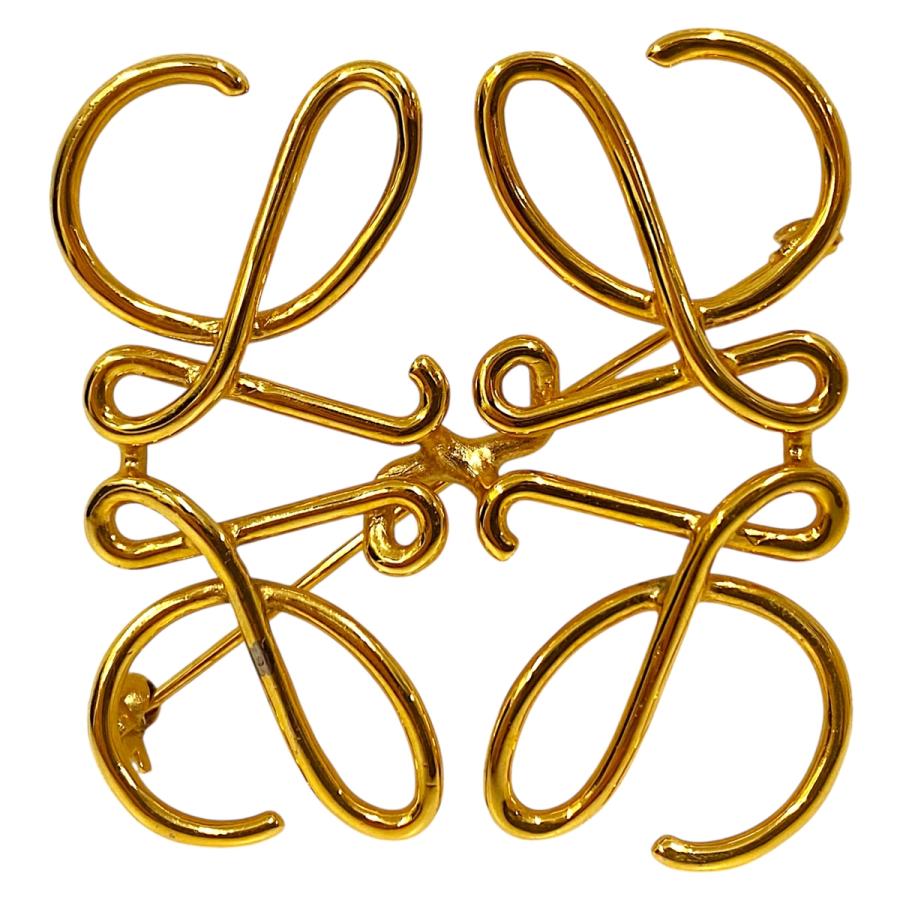 LOEWE（ロエベ） アナグラムブローチ ゴールド系 レディース