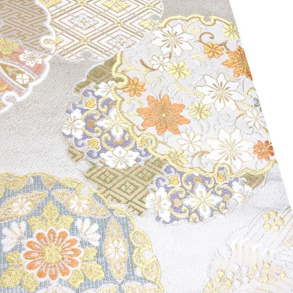 袋帯 シルバー 銀色 志都香 正絹 仕立て付き 帯 フォーマル お茶会