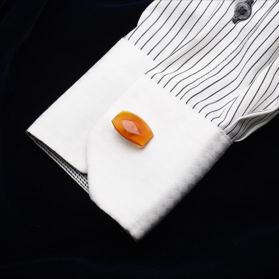 本べっ甲 白甲 カフスボタン 鼈甲 ベッコウ 四角 スクエア シンプル