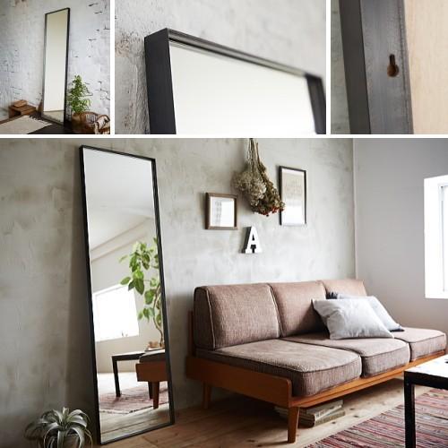鏡 全身 姿見鏡 大型ミラー スタンドミラー アイアン 鉄枠の姿見 H1500