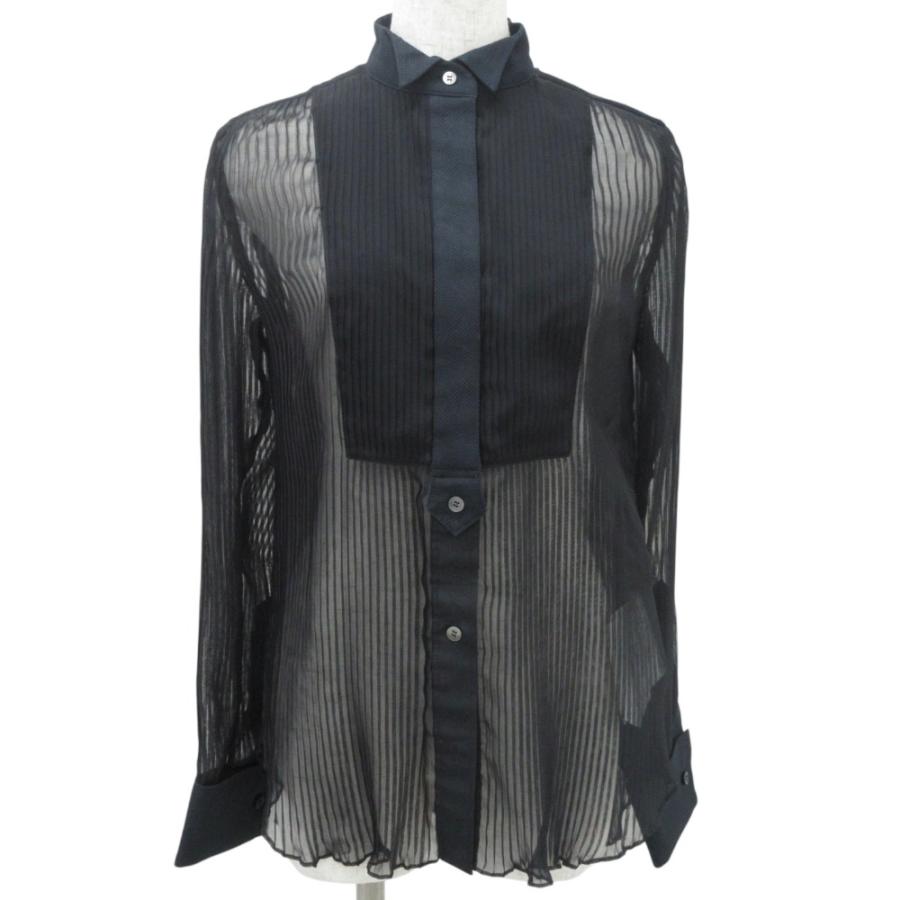 sacai（サカイ） 良品 長袖 シアー プリーツ シャツ ブラウス 1