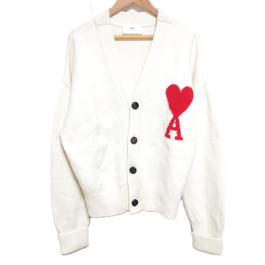 美品 AMI PARIS アミパリス ハートロゴインターシャ オーバーサイズ