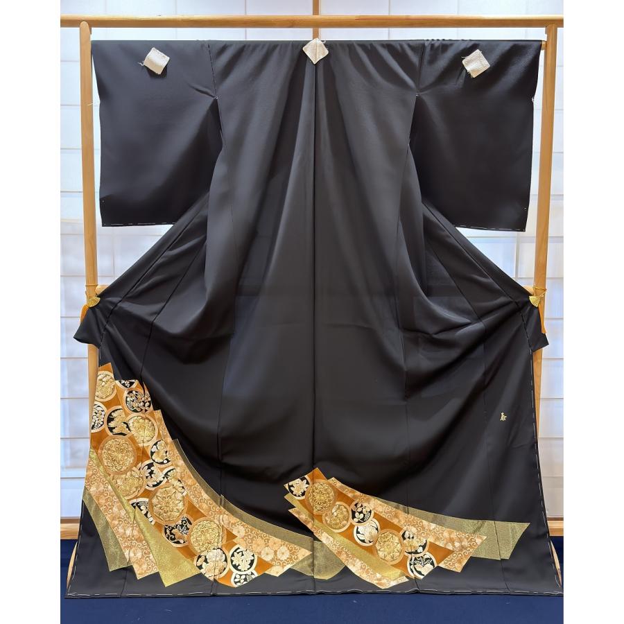 総刺繍 黒留袖 束ね熨斗目 五つ紋 正絹比翼地 ぐし縫い 刺繍 豪華