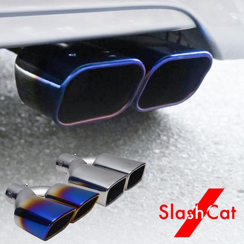 マフラーカッター 2本出し 軽自動車 大口径 ハス切り スクエア 角型