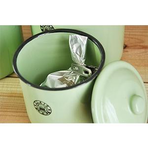 ホーロー キャニスター 4点セット オリーブグリーン キッチン 保存容器