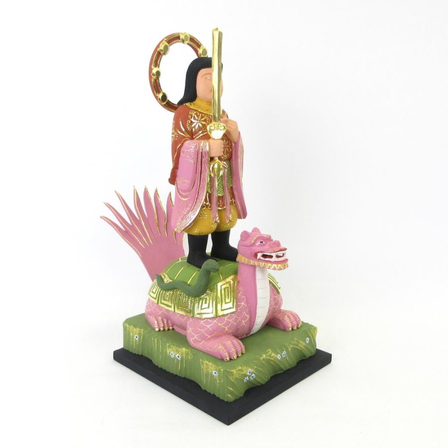 仏像 妙見菩薩 立像 乗亀像 6.0寸 桧木彩色 : 栗田こだわり仏像専門店