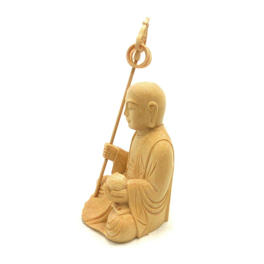 仏像 地蔵菩薩 錫杖持ち 座像 2.5寸 桧木 お地蔵様 お地蔵さん : 栗田