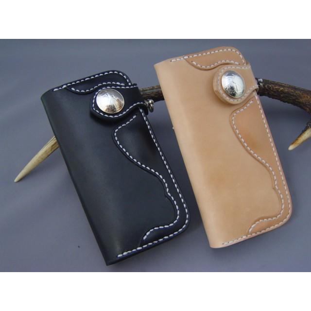 黒革レザークラフト ロングウォレット LW-III : 黒革レザークラフト