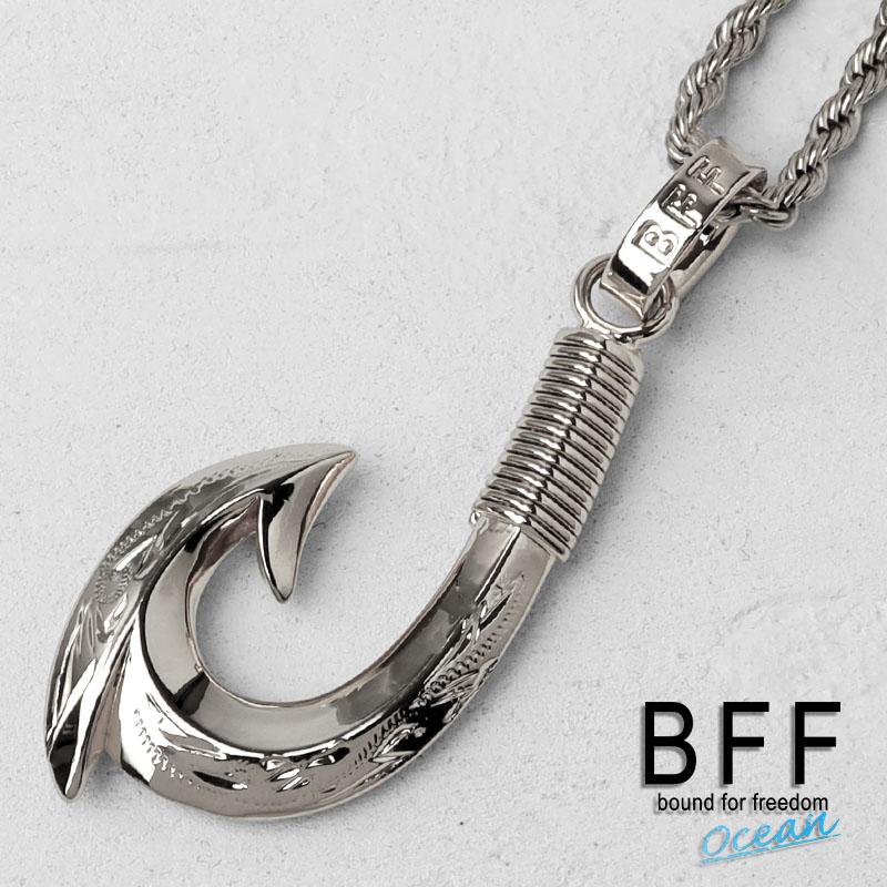 BFF ブランド フィッシュフックネックレス 銀色 シルバー silver
