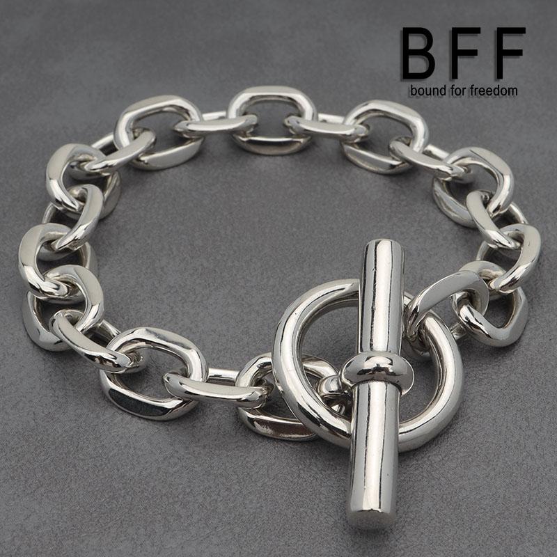 BFF ブランド 幅11mm マンテル チェーンブレスレット 太幅 ワイド