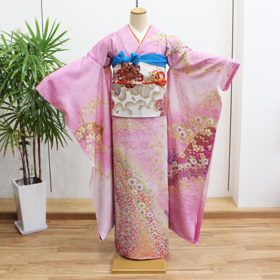 振袖 正絹 新品 仮絵羽 生地 単品 未仕立て品 成人式 結婚式などに