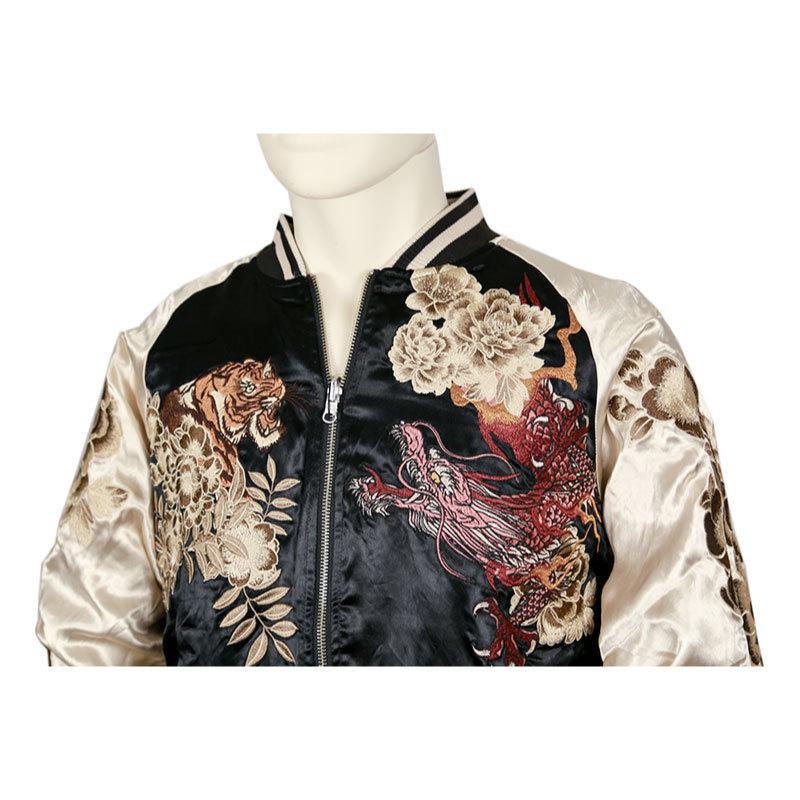 絡繰魂 スカジャン 粋 カラクリダマシイ イキ 龍虎 柄 刺繍 和柄