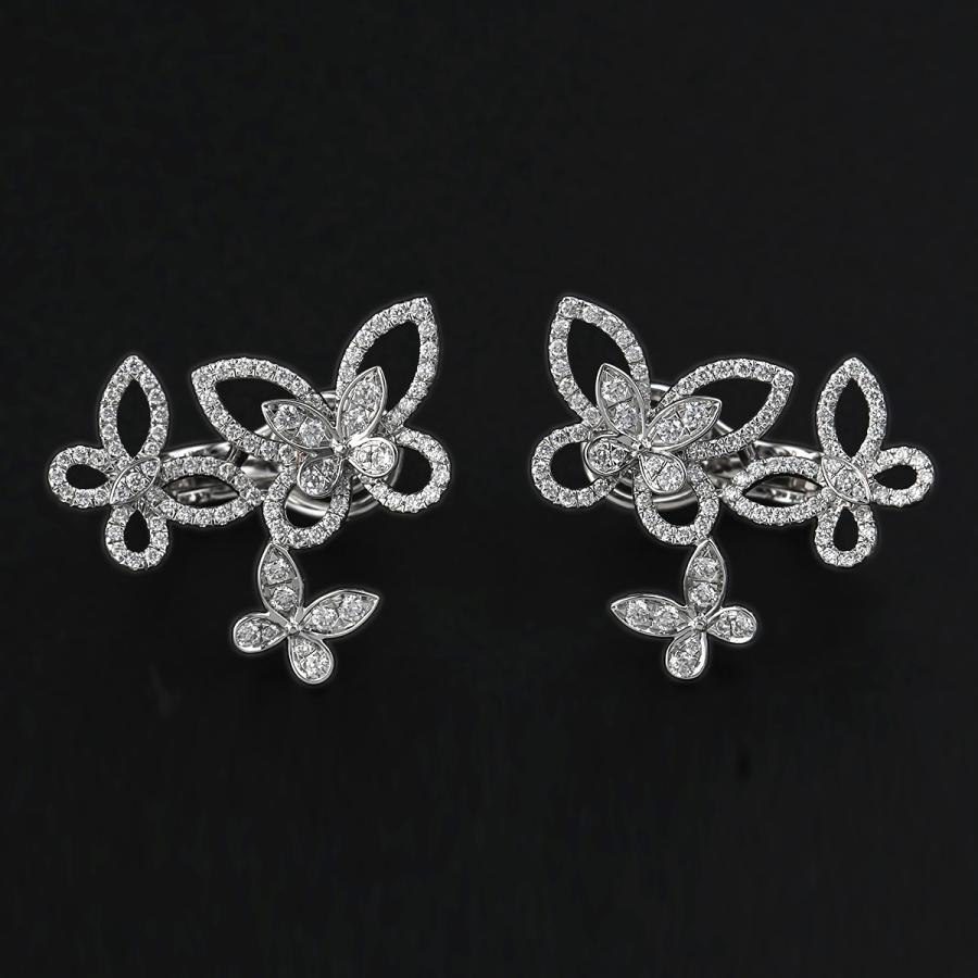 グラフ GRAFF トリプルバタフライ シルエット ダイヤ ピアス RGE1610