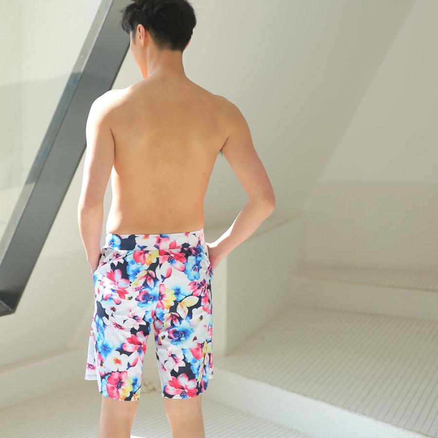 水着 メンズ ビーチパンツ トランクス ハーフパンツ 花柄 フラワー