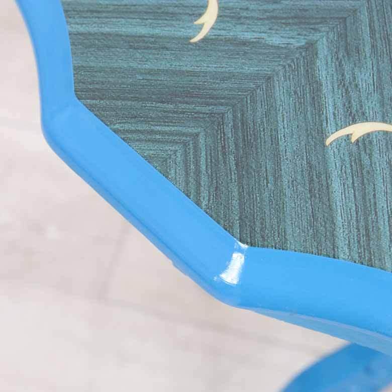 ティーテーブル ブルー イタリア 55cm 象嵌 カフェテーブル モザイク