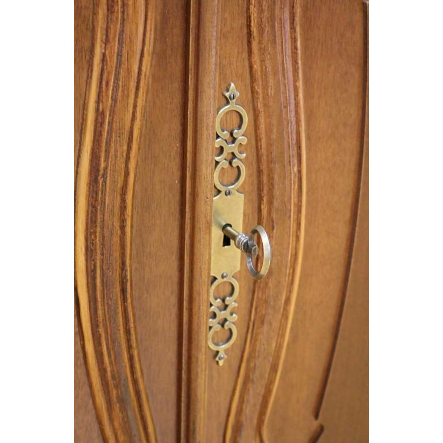 キャビネット 木製 イタリア 完成品 猫脚 象嵌 ブラウン ヨーロピアン