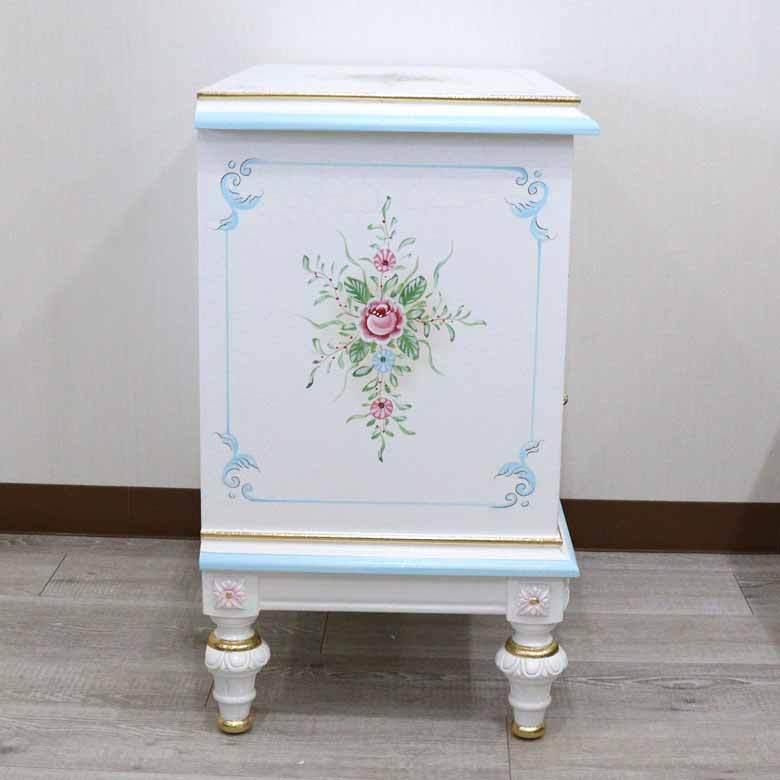 ロココ調 3段ナイトチェスト 高さ67cm タンス 収納家具 チェスト