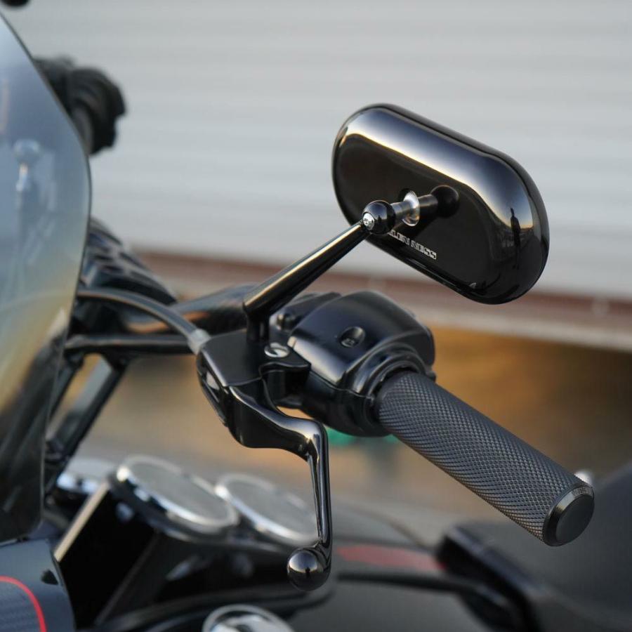 ARLEN NESS（アレンネス） オーバル・ミラー ブラック 左 : HD-PARTS