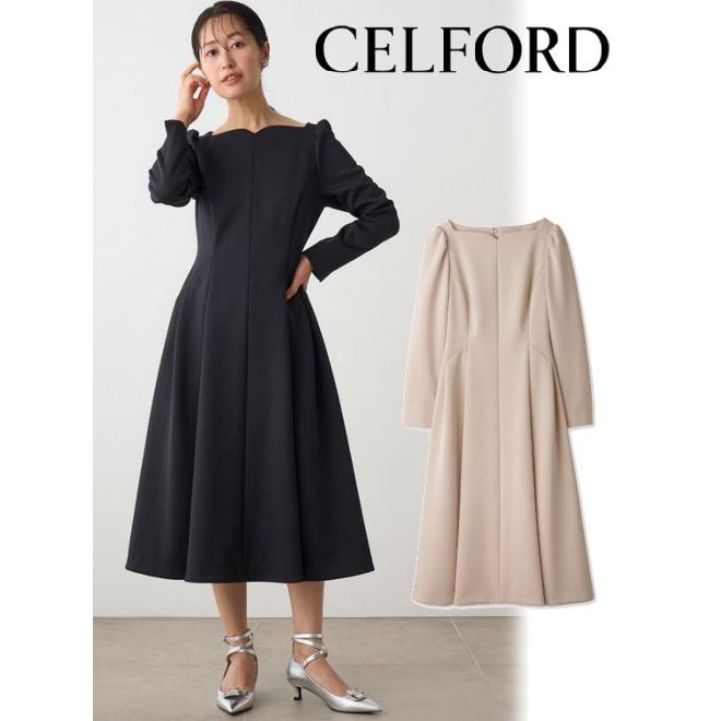 CELFORD（セルフォード） デザインネックポンチワンピース 23秋冬