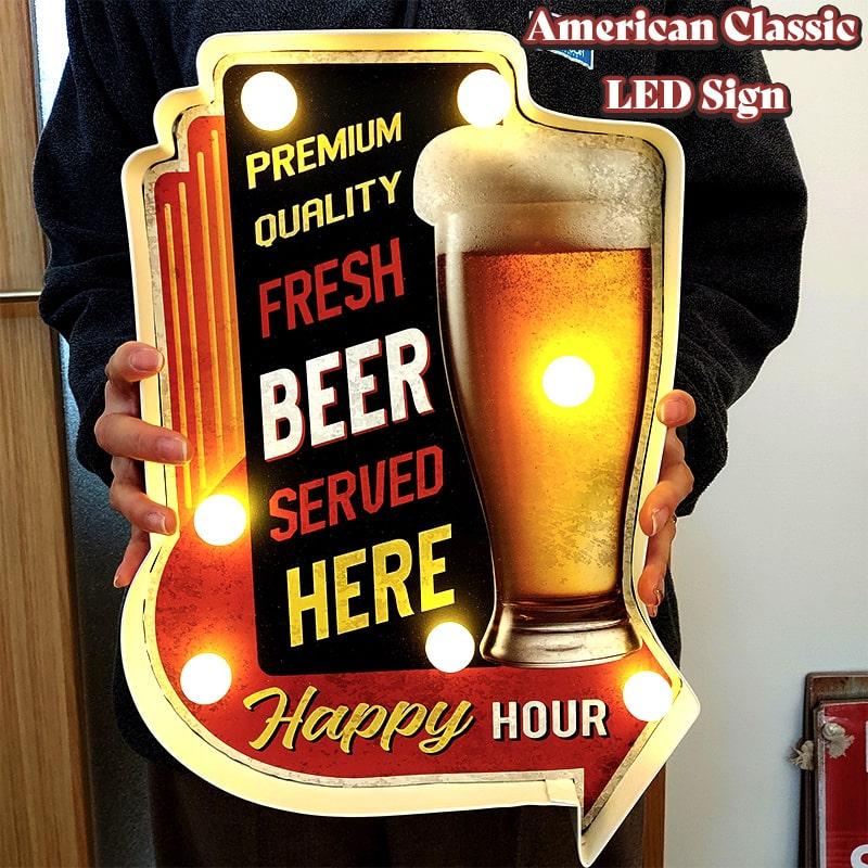 電飾看板 LED Sign ビール アメリカン クラシック FRESH BEER 壁掛け