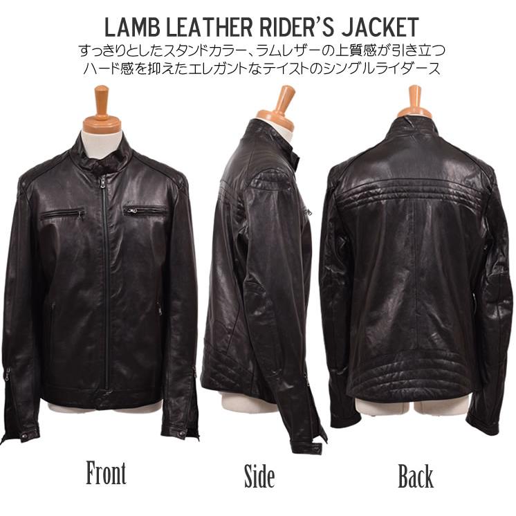 爆買 イタリア製 本革 ラム レザー メンズ ライダース ジャケット 本皮