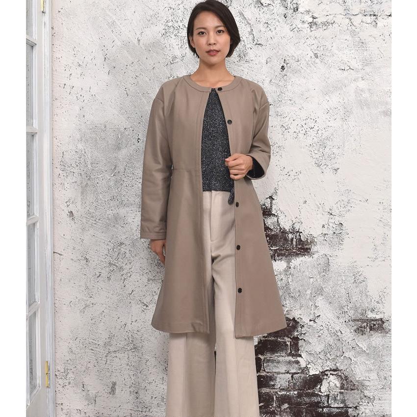 Merfirge 爆買 ノーカラーコート ラム レザー ロングコート 本革 本皮