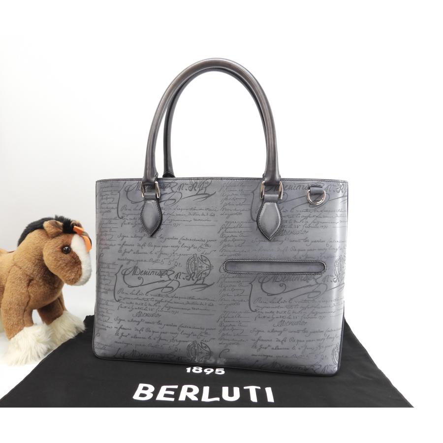 Berluti（ベルルッティ） トゥジュール カリグラフィ レザー灰 トート