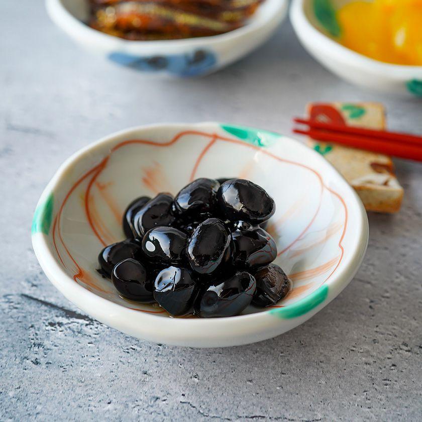 蔵珍窯（ぞうほうがま） 色絵椿 深豆皿 10cm (お取り寄せ品)// 美濃焼