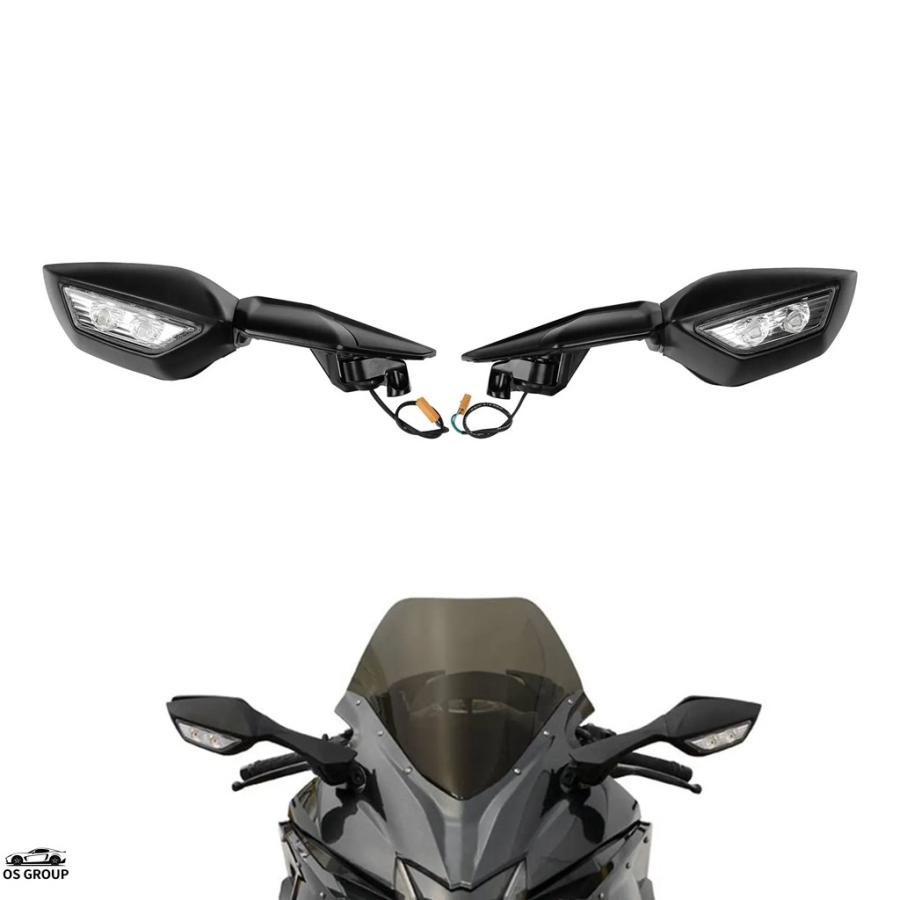並行輸入品】 バイク リア サイド ミラーs LED ウィンカー カワサキ