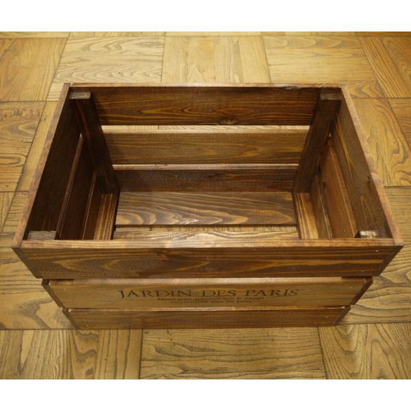 箱 収納ボックス ウッドボックス / アンティークボックス 大 ブラウン