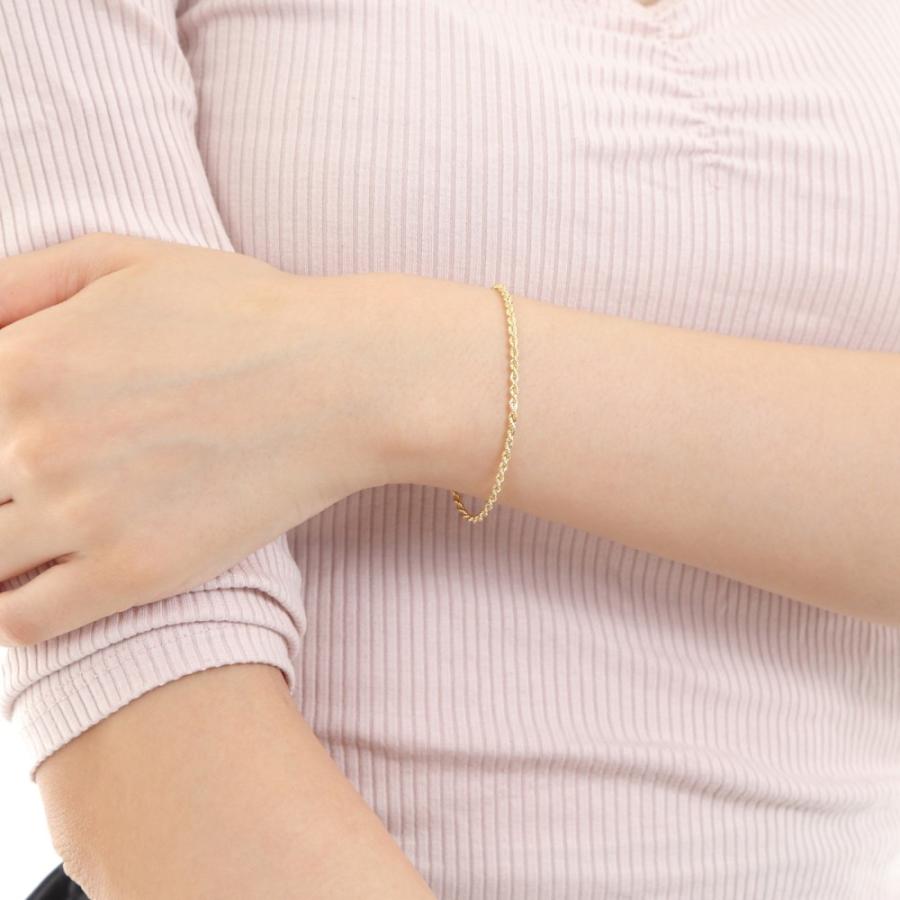 18金 ブレスレット パイプ ロープ チェーン レディース メンズ