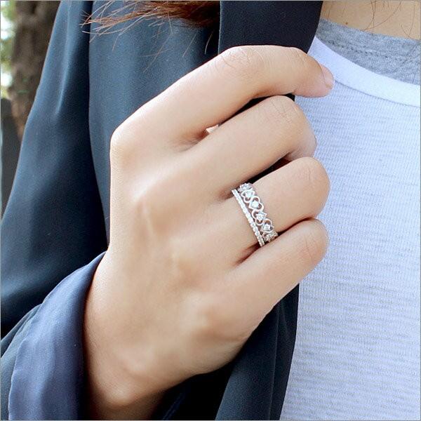 シルバー925 スワロフスキージルコニア リング“エタニティ”指輪/ハーフ