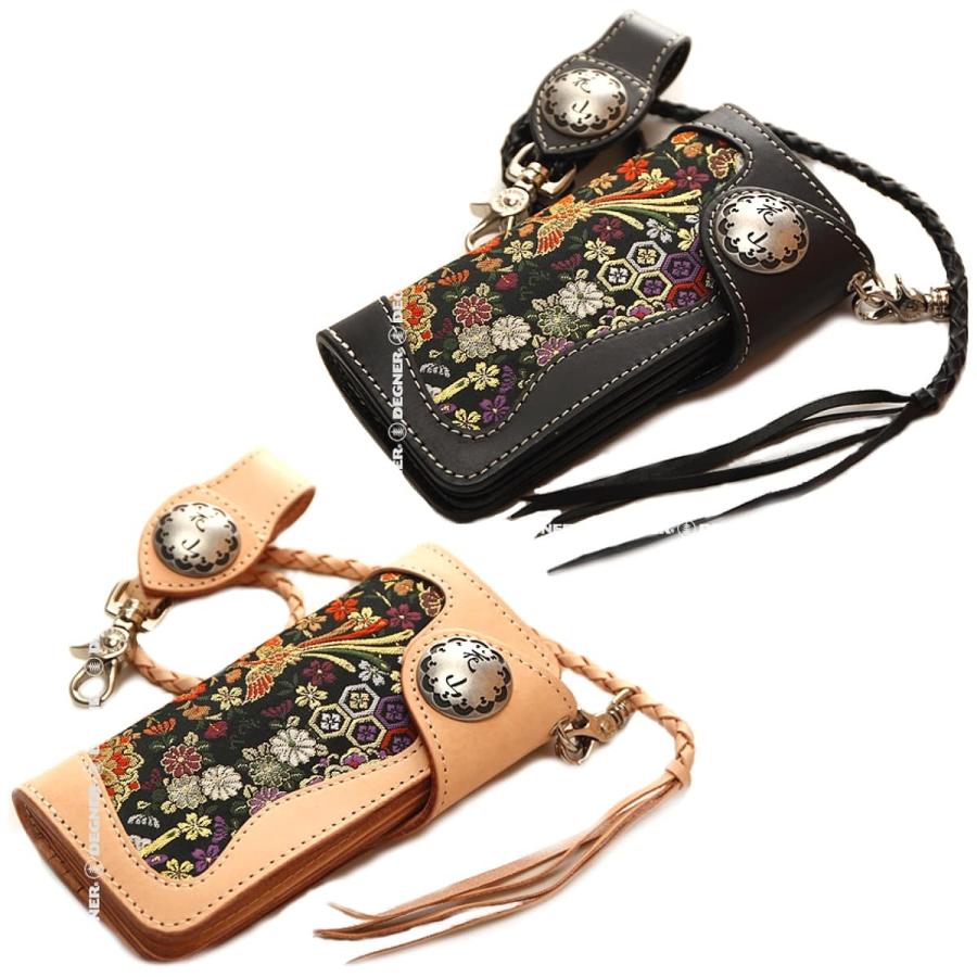 DEGNER/デグナー】ロングウォレット和柄！レザー！バイク！本革！花山