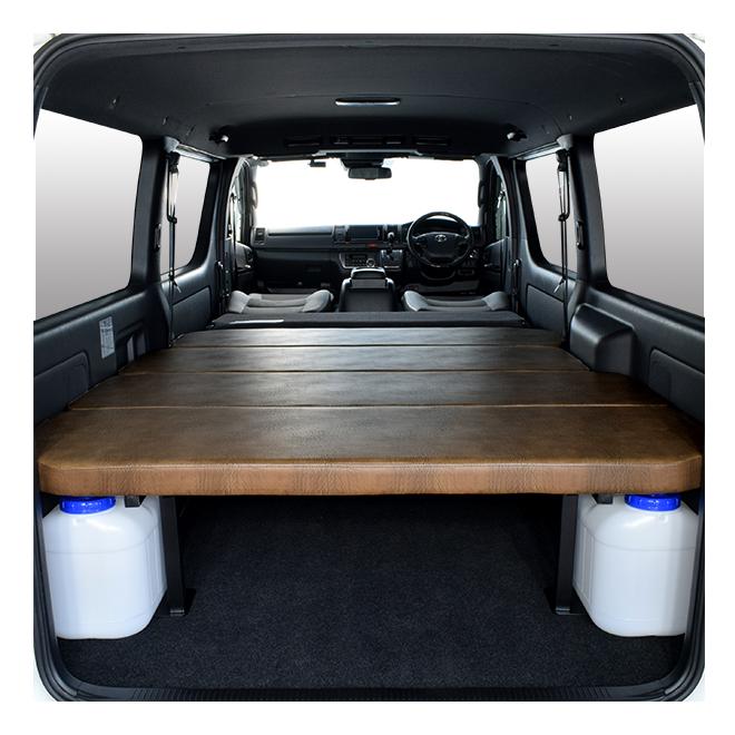 ハイエース S-GL m.flat サイド収納 ベッドキット アンティークライト