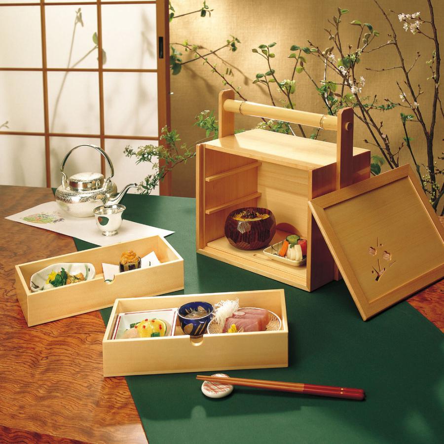 日本製おかもち 弁当箱 出前箱 デリバリー 宅配 天然木製 ヒノキ 桧 檜