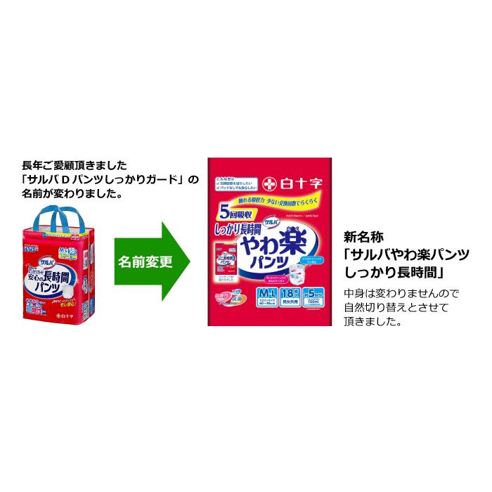 サルバ 大人用紙おむつ 白十字 やわ楽パンツしっかり長時間 市販用 M