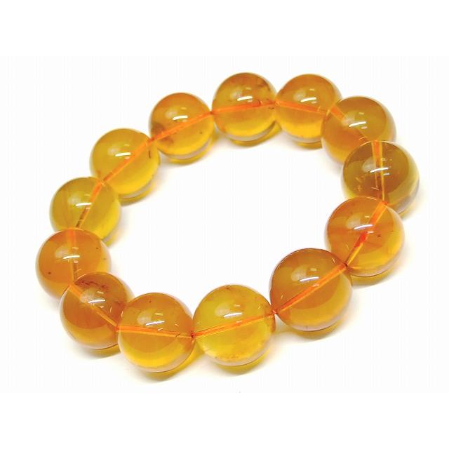 天然石 パワーストーン 65939 アンバー 琥珀 18mm 5A ブレスレット