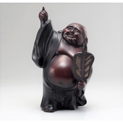 布袋さまの置物 月見布袋 10号 高岡銅器の置物／送料無料 : 檜屋美術館