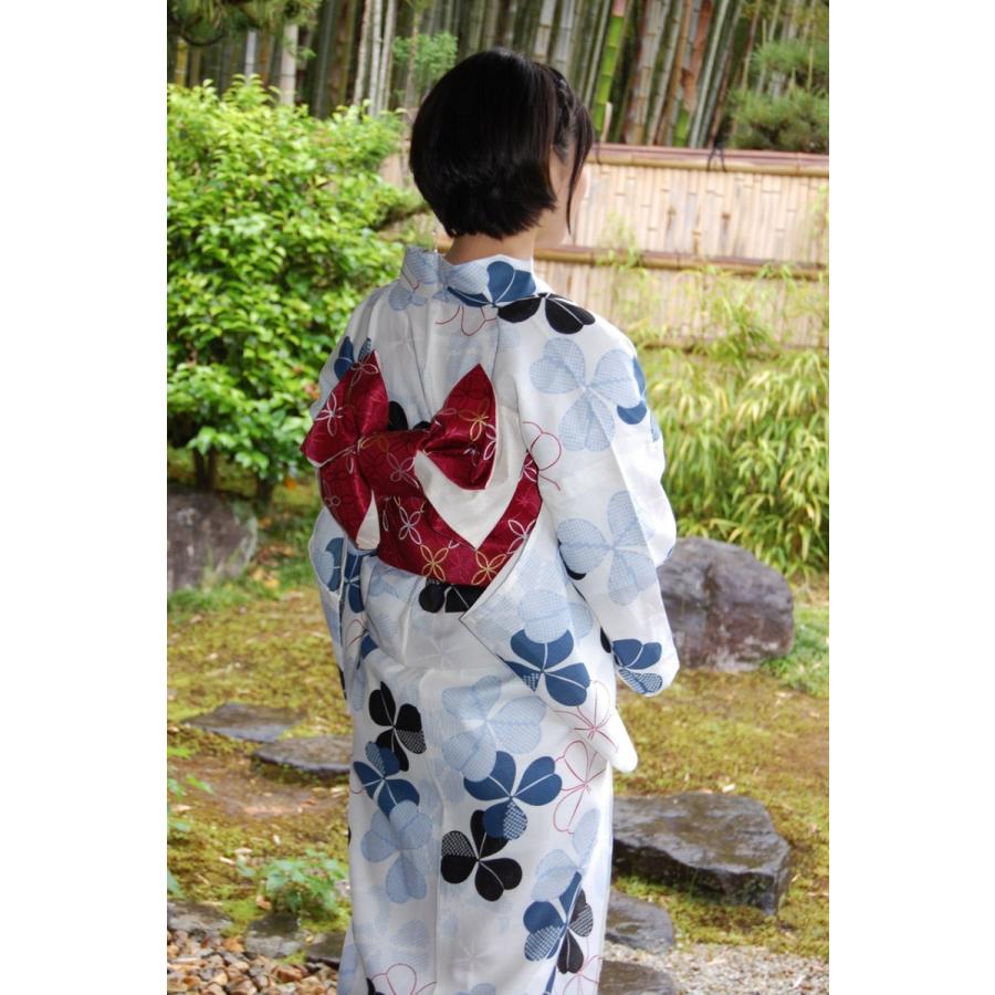 浴衣 仕立て上り浴衣 クローバー綿紅梅 プレタ浴衣 老舗の浴衣