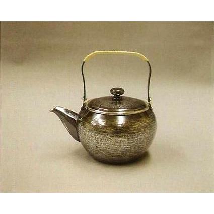 いぶし銀茶仙鎚目紋様急須ツル手360cc洋銀製日本製 : 雑貨ギフト